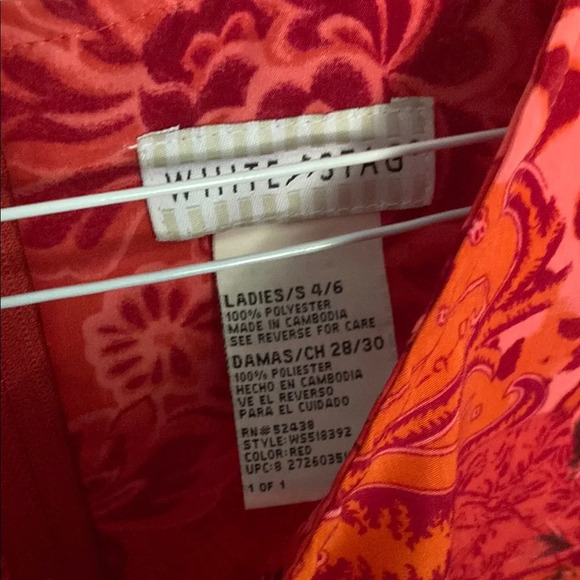 White Stag Red and Orange Patterned Midi Dress - Picture 2 of 4
